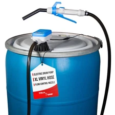- Electric Powered 55 Gallon Drum Barrel Pump | Quick Stop Flow Control Nozzl...