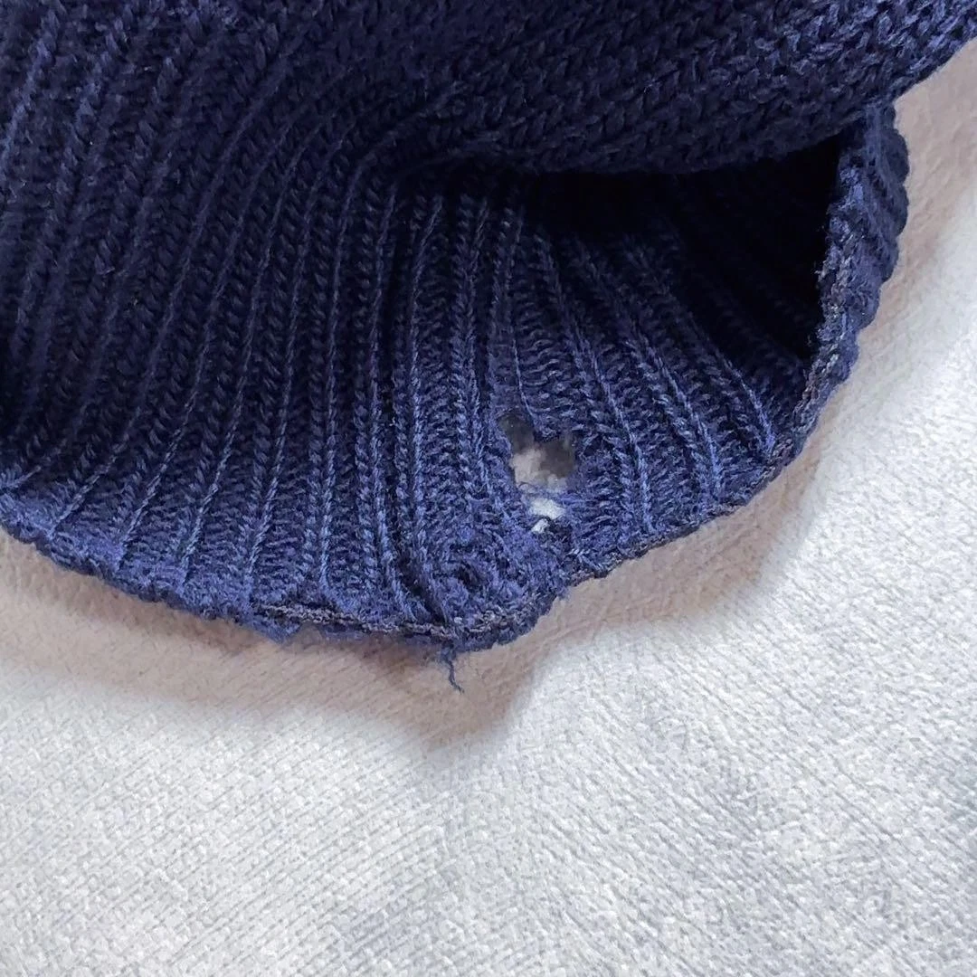 ICEBERG Vintage Knit Sweater L Bear Racing 90s Y2K Navy Charcoal image 8