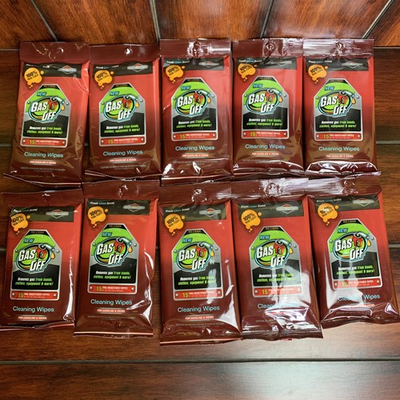#ad 10 Pack Briggs amp; Stratton Gas Off Pre Moistened Cleaning Wipes Fresh Linen Scent $18.99