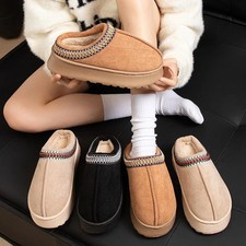 Hot Winter Women Slippers Plush Interior Anti Slip Thick Sole Fashion Embroidere