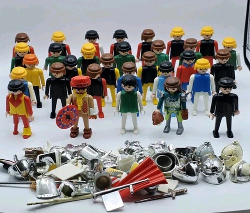 Playmobil Figures Lot Of 31 W/Accessories Vintage 1974
