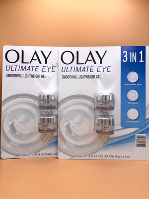 Olay Ultimate Eye 3-in-1 Smoothing Lightweight Gel 2 Pack Lot of 2 NEW SEALED