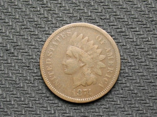 🔥OLD COIN SALE- VF 1874 INDIAN HEAD CENT PENNY COLLECTIBLE U.S PENNY🔥LOT 309us