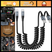 Fast Charging USB Type C Charger Cable - 2 Pack, 3ft Coiled USB A to Type C
