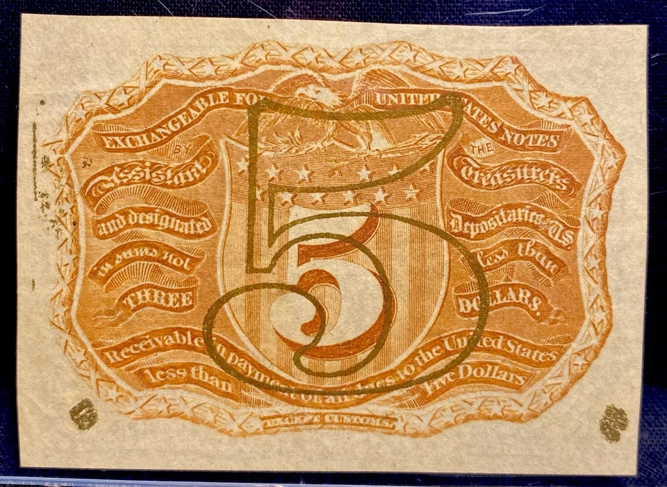 1863 Second Issue 5 Cents Union Fractional Currency FR#1233 Civil War, PCGS XF45 - Image 4 of 4