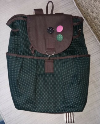Carpisa Green And Brown Backpack Purse Bag