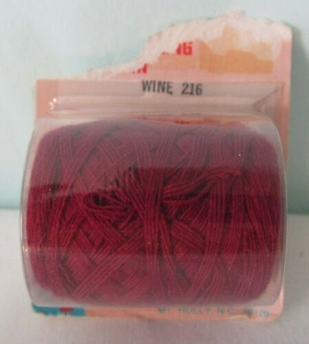 Vintage A&E Mills Candlewicking Yarn Unused Damaged Blister Pack Wine #216 - Picture 1 of 8