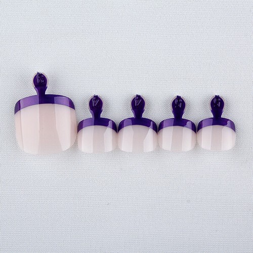 WHOLESALE Mixed 12 set 24pcs Summer French False Toe Nails Tip Artificial Art - Picture 12 of 12