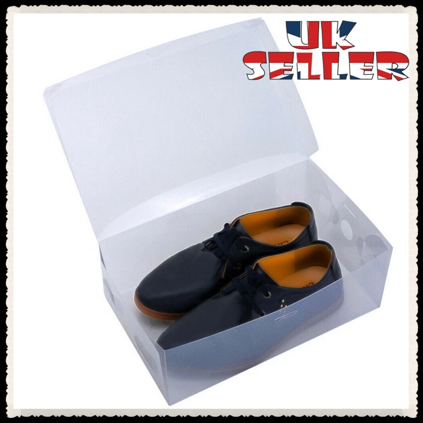 10pcs Men Clear Plastic Foldable Shoe Storage Box Large Organization - Image 2 of 4