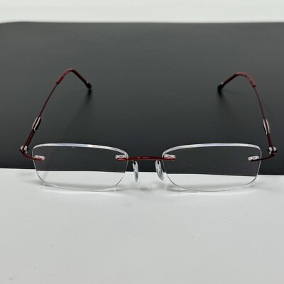 Silhouette 7534 40 6079 Titanium Red Rimless Eyeglasses 
