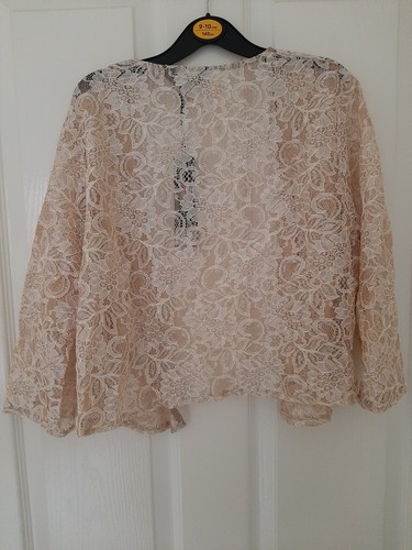 Size 14 Billie & Blossom Nude Laced Blazer - Picture 3 of 8