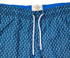 Abercrombie  Fitch Men's Swim Trunks Size XL Blue Seahorse Print Distressed