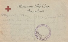 1918 USA WWI censored card sent from France to Cloverhill USA
