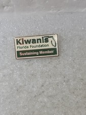 Vtg Kiwanis Florida Foundation Sustaining Member Enamel Lapel Pin Clutch Back