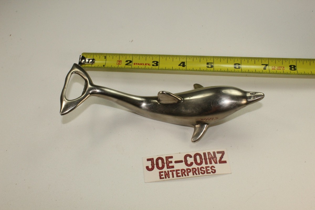 限定生産品 SHAFT SILVER WORKS Bottle Opener Vintage Dolphin Duel Bottle Opener Silver Plated Zinc Twist