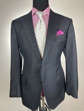 ZEGNA 25 Silk Black Modern 2Btn Sport Jacket 44R 44 R