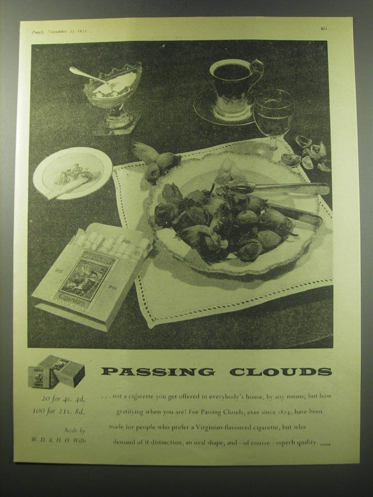 1955 Passing Clouds Cigarettes Ad