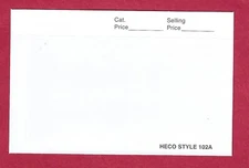 100 HECO or Uni-Safe 102A Dealer Cards White Background 4-1/4 x 2-3/4