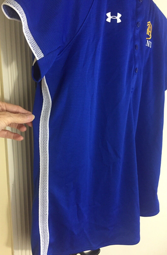 NWOT Alamo Heights Band San Antonio Size Large Loose Fit Blue Gold Polo Shirt - Picture 8 of 10