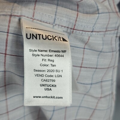 UNTUCKit Button Down Shirt Mens 3XL Ernesto Long Sleeve Wrinkle