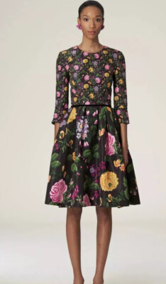 Carolina Herrera Bracelet Sleeve Dress NWT Sz 6 $2490
