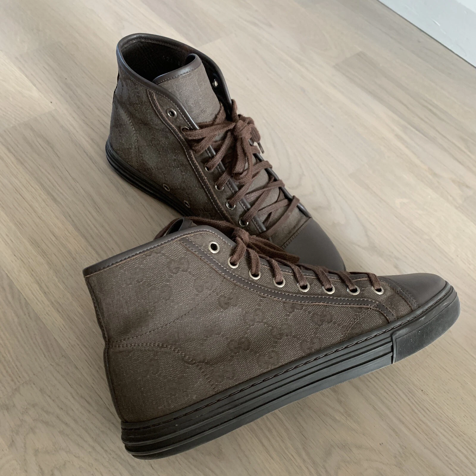 Gucci Homme TRAINERS Chaussures Hi Tops 100% Authentique Taille sur Photos Ultra Rare