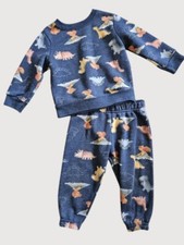  GARANIMALS Blue Dinosaur Print Sweatsuit Pant Set Boys Size 12 months