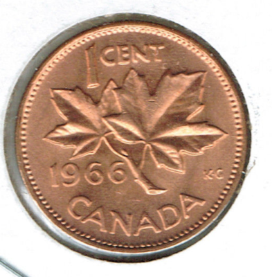 1966 Canadian Uncirculated One Cent Elizabeth II Coin! | eBay