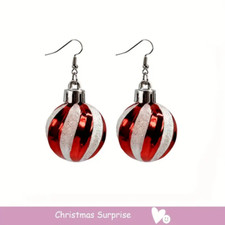 Christmas Ball Drop Ornament Earrings - New