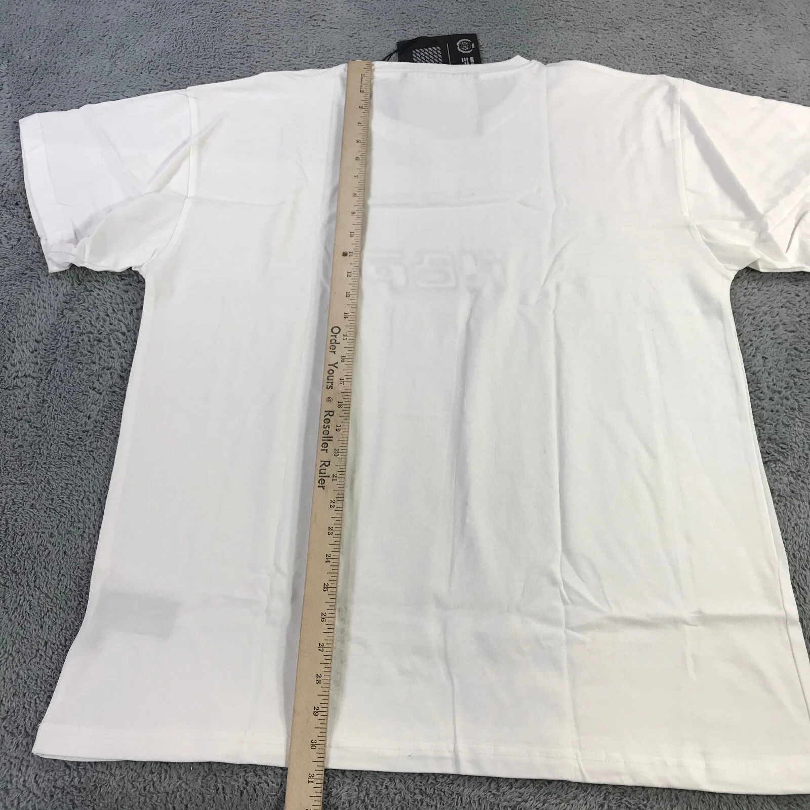 HBA (HOOD BY AIR) HBA Shirt Uomo Large Spell Out Hood By Air Tee Bianco Grigio Screensaver a23453