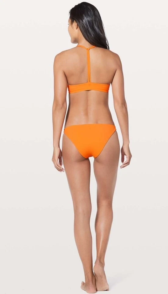 Lululemon Vivid Amber Orange Uncharted Waters Bikini Bottoms High Cut Leg 10 US - Image 3 of 4