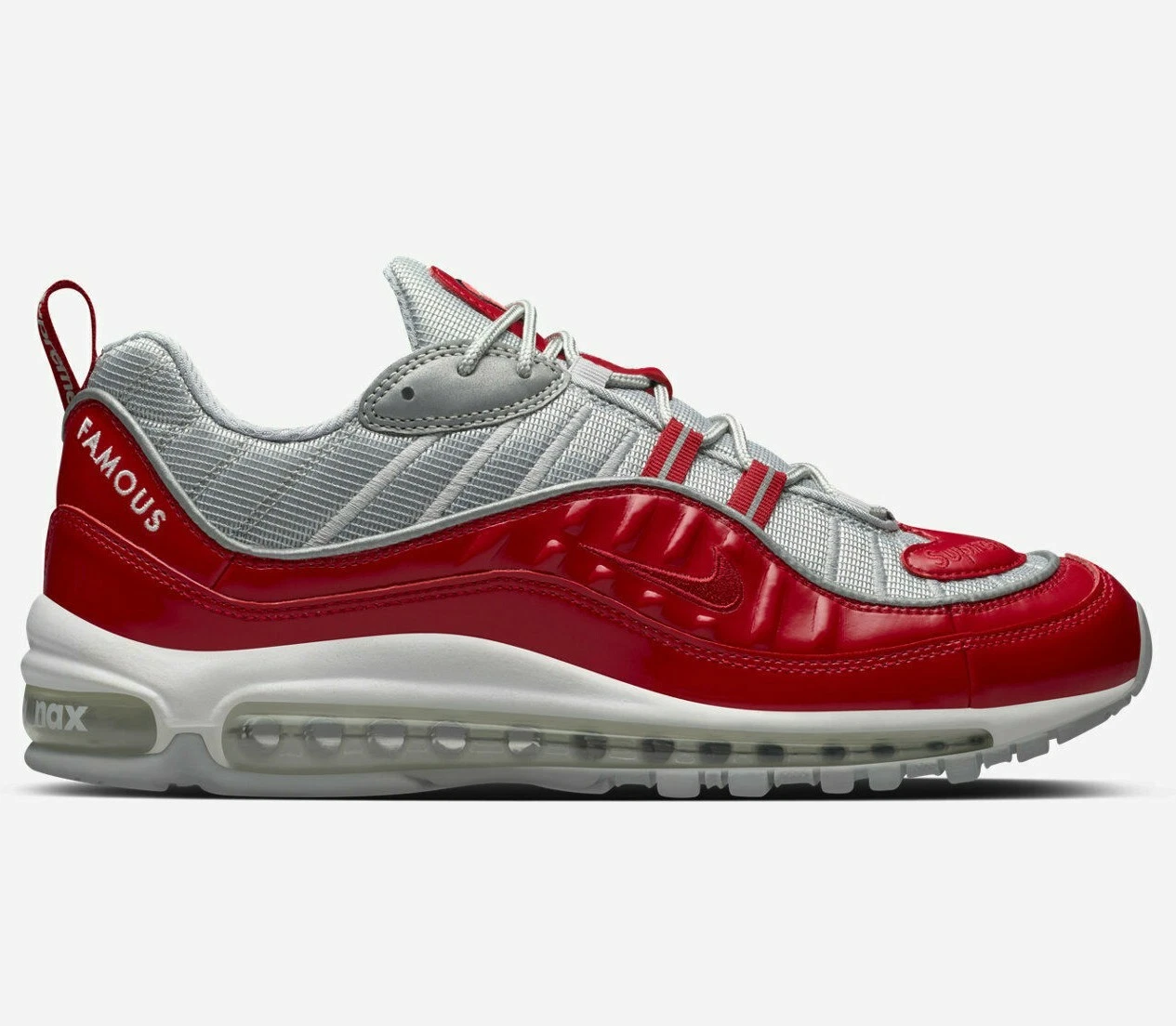 Nike X Supreme Air Max 98   TAILLE 8,5   844694 600 argent gris blanc gris QS