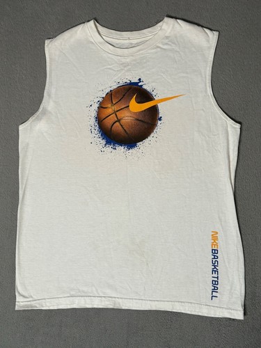 Maglietta canotta sportiva senza maniche Nike Basketball vintage anni 90 NBA Y2K 3D -L - Foto 5 di 12
