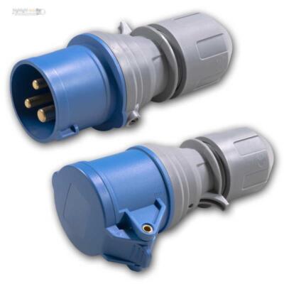 PCE CEE Caravan Camping 16A 3-polig Stecker Kupplung Steckverbinder 230V IP44