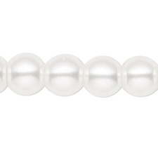 White Pearl Glass 4mm Round Beads with 1.1-1.2mm Hole 2 Strands 200  