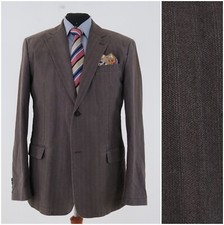 Mens Travel Blazer 44R UK Size S.OLIVER Herringbone Cotton Sport Coat Jacket