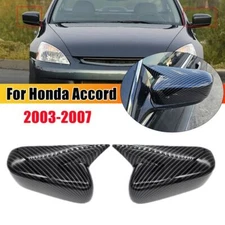 ABS Carbon OX Horn Rearview Side Mirror Cover Cap For Honda Accord 2003-2007