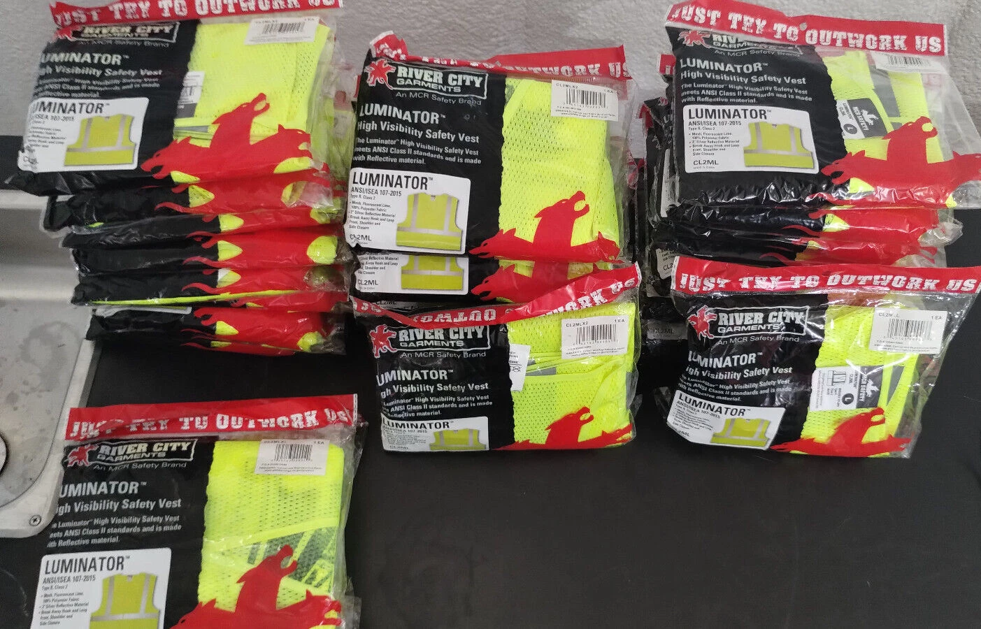 LOT OF 33 MCR Safety CL2ML High Visibility Vest Unisex LARGE XL AND 2X NEW image 1