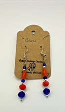 Earrings Orange and Blue Beads