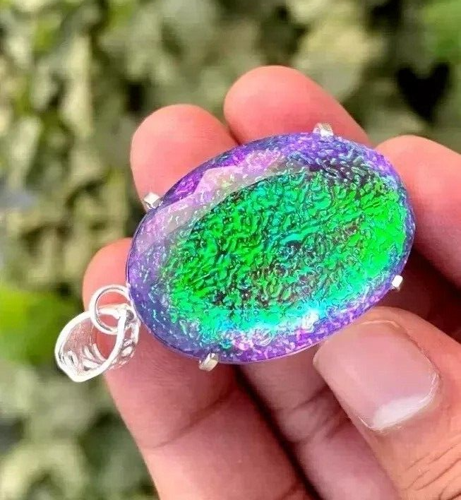 Natural 94.80 Ct Multicolor Opal Doublet Pendant in 925 Solid Silver