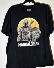 Black Star Wars The Mandalorian T-Shirt Baby Yoda Men  s Size XL