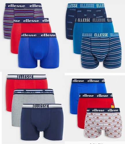 3 Boxer Intimi Ellesse Muxel 884 Uomo Nero Con Righe Audaci Confezione Originale