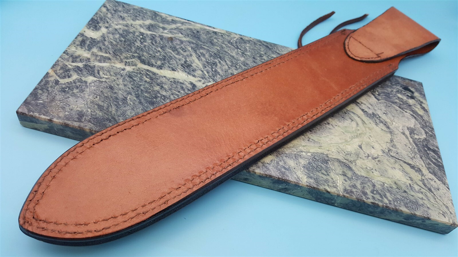 X Large Leather Fixed Blade Dager Knife style Belt Sheath Lace Up to 12" Blade