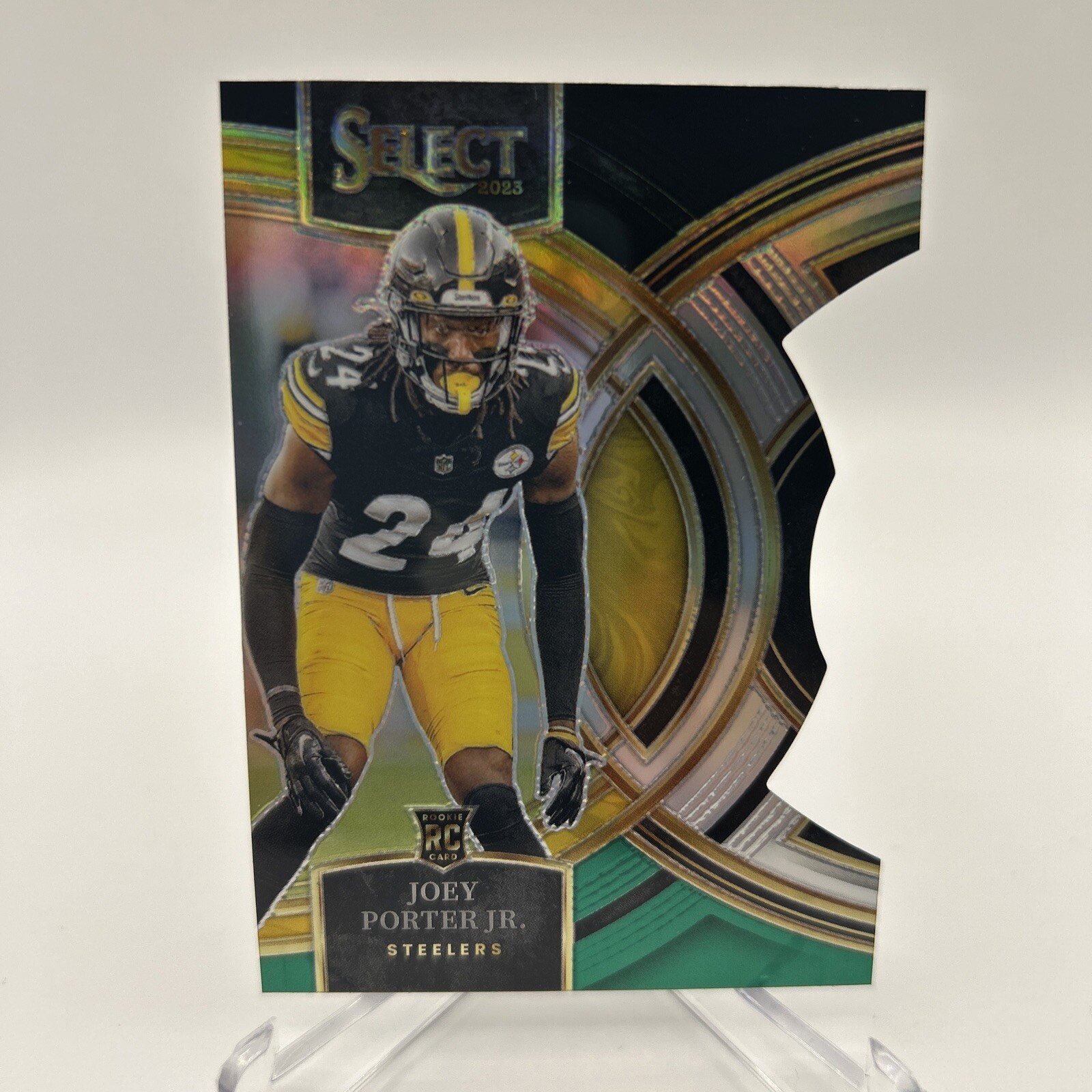 2023 Select Joey Porter Jr. Rookie Premier Level Black & Green Prizm Die-cut