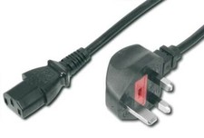 1M UK MAINS CABLE - UK MAINS PLUG TO C13 IEC SOCKET