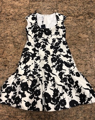 Oscar de la Renta Runway Black/White Flower Dress | eBay Oscar de la Renta Runway Black/White Flower Dress | eBay
