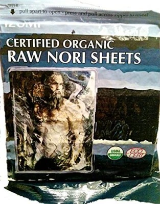 RAWNORI Raw Organic Nori Sheets 10 qty Pack - Certified Vegan, Raw, Kosher Sushi Wrap
