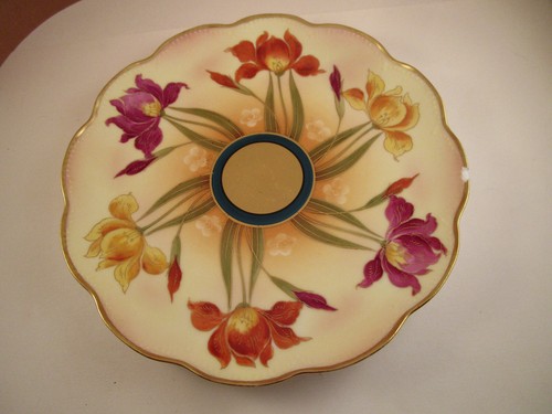 Vintage Haviland W A Pickard China Hand Painted Dessert Salad Plate Flowers - Picture 3 of 11