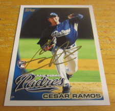 Cesar Ramos Autographed Signed 2010 Topps #98 Trading Card MLB San Diego Padres