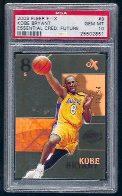 2003 Fleer E-X Essential Credentials Future Kobe Bryant /94 #9 PSA 10 GEM MINT!